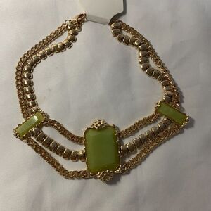 Bansri Chunky gold tone Necklace mint color stones y2k elegant design jewelry